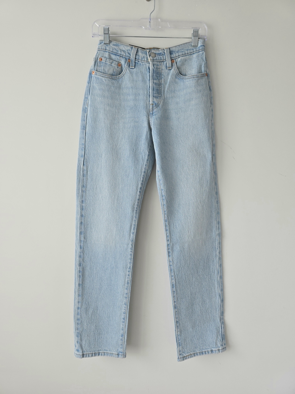 Levi's Premium 501 Straight Jeans Light Wash Button Fly Size 25 NWT